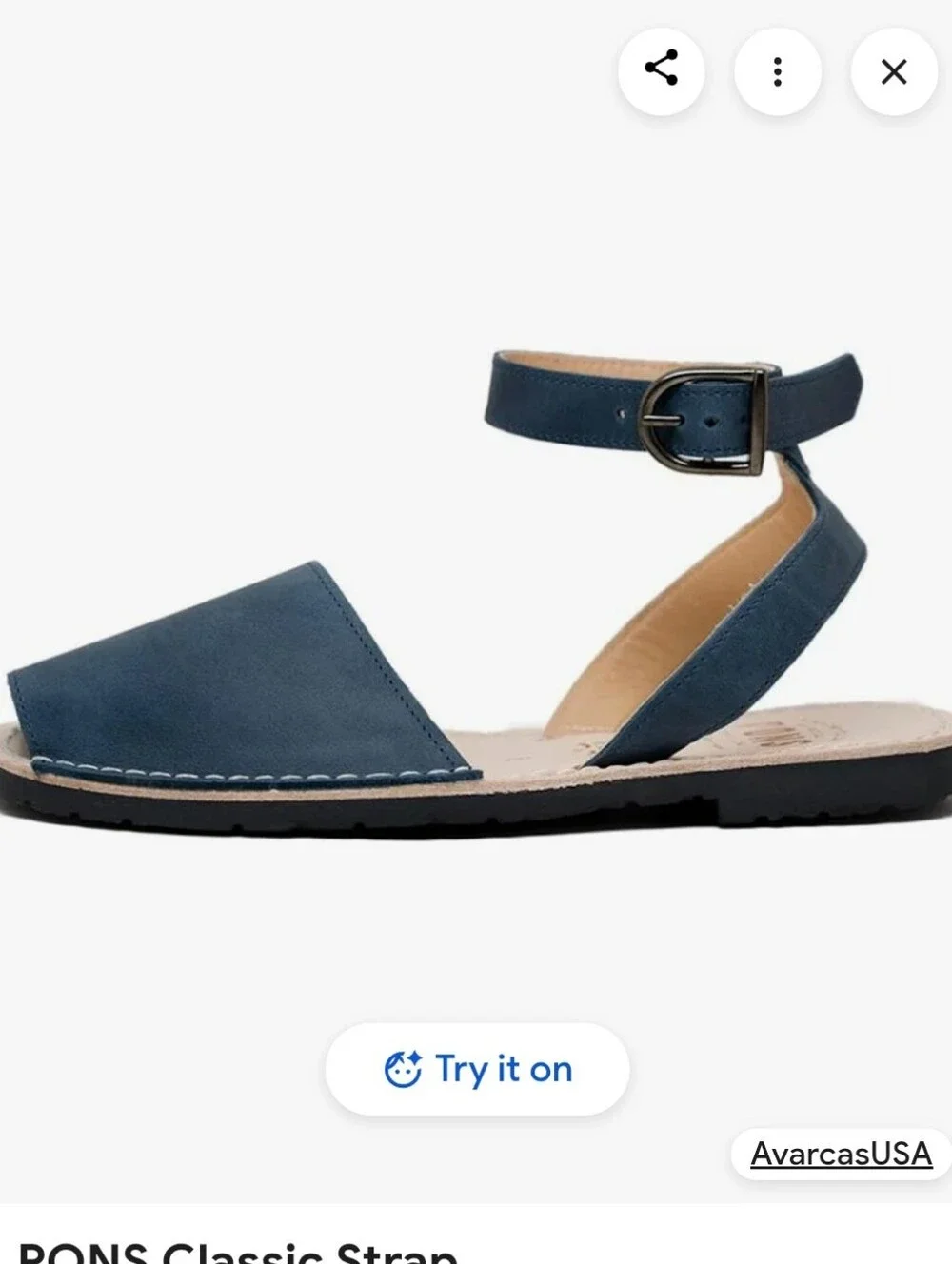 Pons Size 8 Blue With Ankle Strap